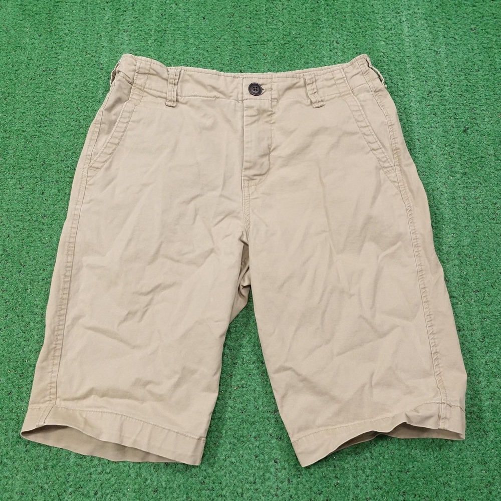 Aeropostale Shorts Mens 28 Beige Chino Cotton Spandex Regular Pockets 11 Inseam